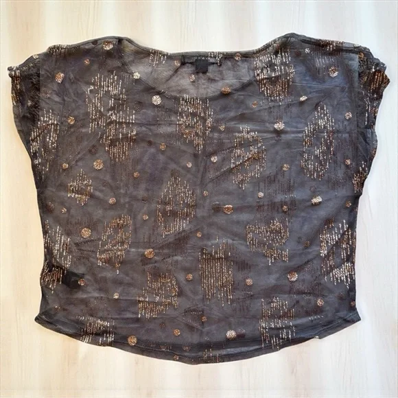 Forever 21 XXI Sheer Glitter Mesh Top - Size Small - Picture 6 of 11